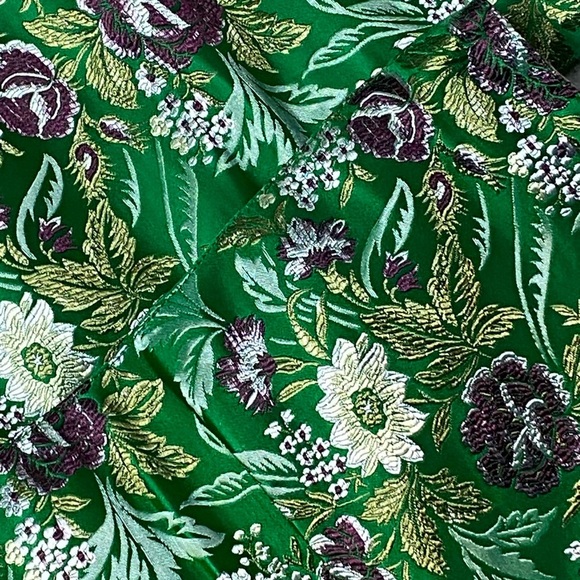 PRETTYLITTLETHING Green Floral Oriental Thigh High Boot - Picture 5 of 12